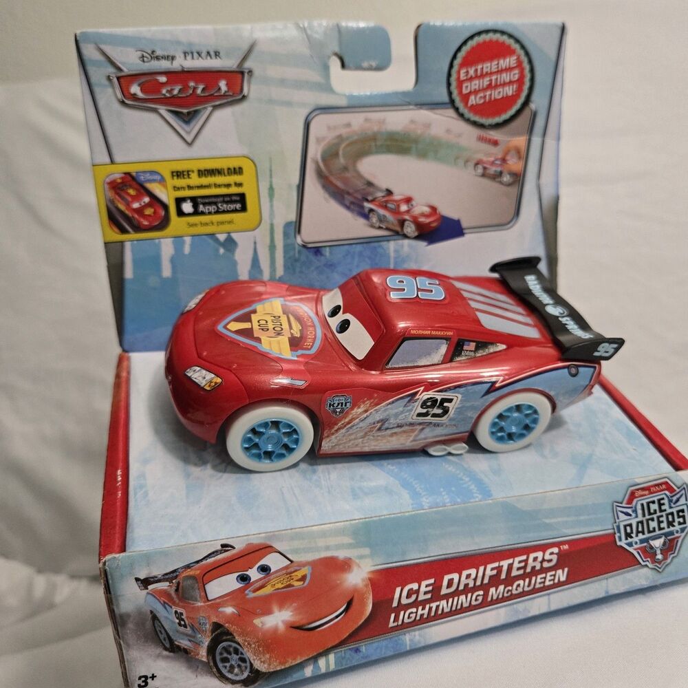 Disney Pixar Cars Ice Racers Drifters Lightning McQueen Mattel 2014 Discontinued